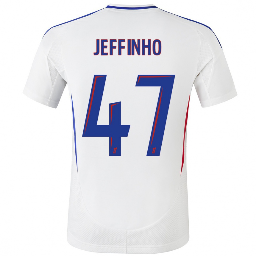 Niño Fútbol Camiseta Jeffinho #47 Blanco Azul 1ª Equipación 2024/25