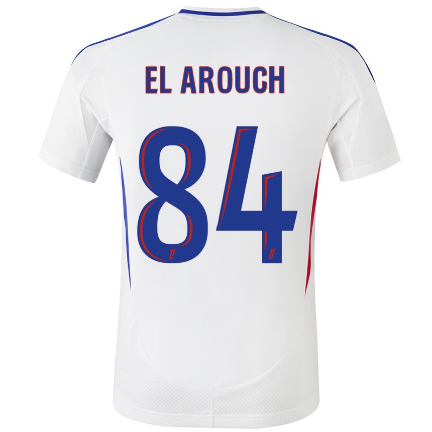 Niño Fútbol Camiseta Mohamed El Arouch #84 Blanco Azul 1ª Equipación 2024/25