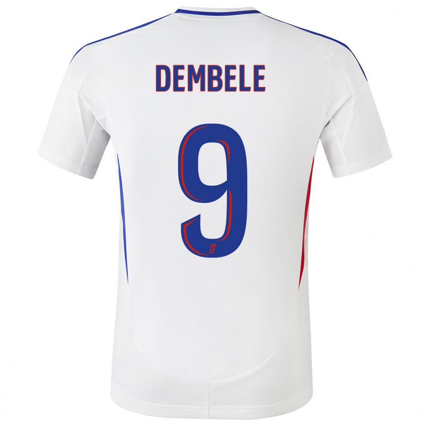 Niño Fútbol Camiseta Moussa Dembele #9 Blanco Azul 1ª Equipación 2024/25