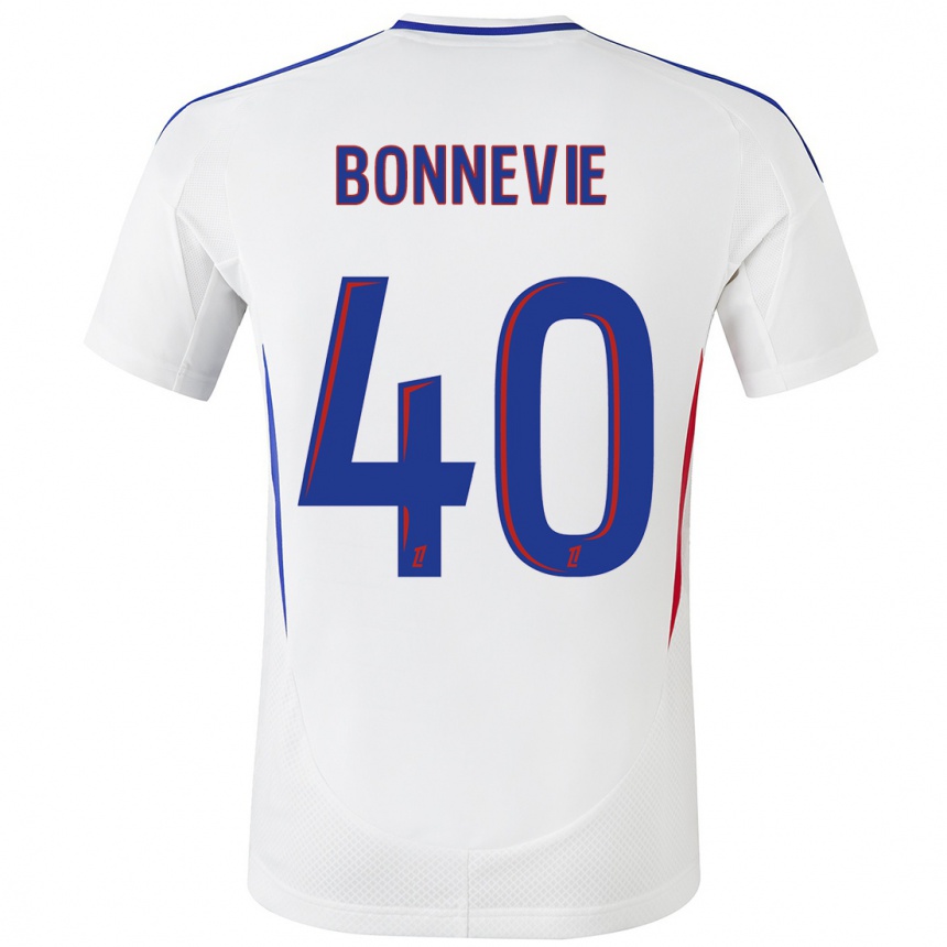 Niño Fútbol Camiseta Kayne Bonnevie #40 Blanco Azul 1ª Equipación 2024/25