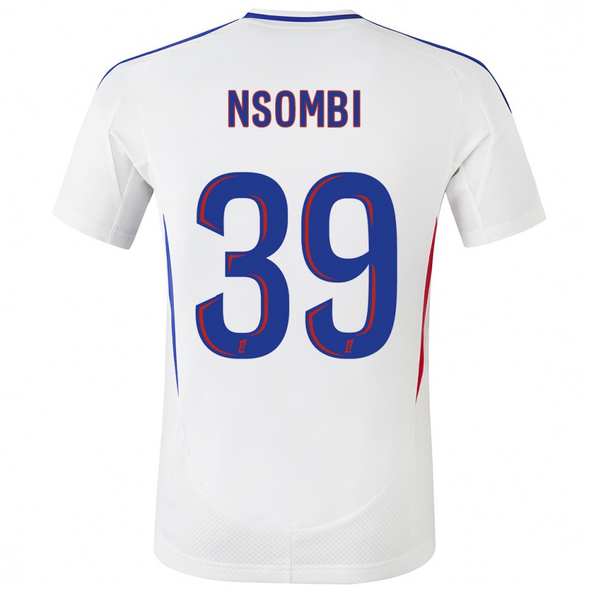 Niño Fútbol Camiseta Gael Nsombi #39 Blanco Azul 1ª Equipación 2024/25