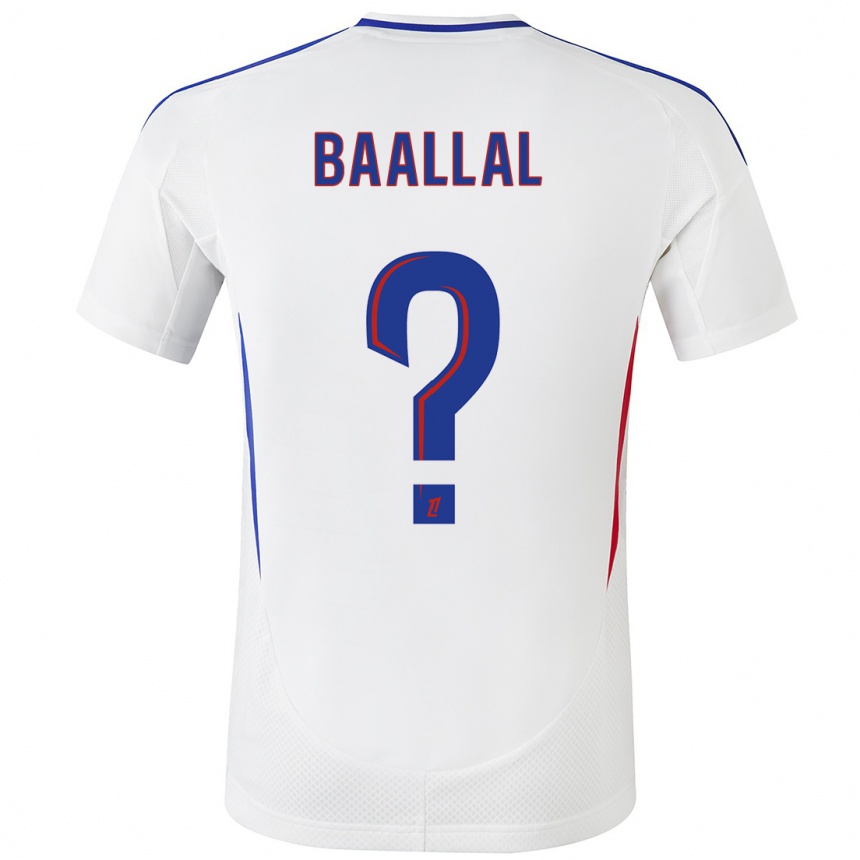 Niño Fútbol Camiseta Abdellah Baallal #0 Blanco Azul 1ª Equipación 2024/25