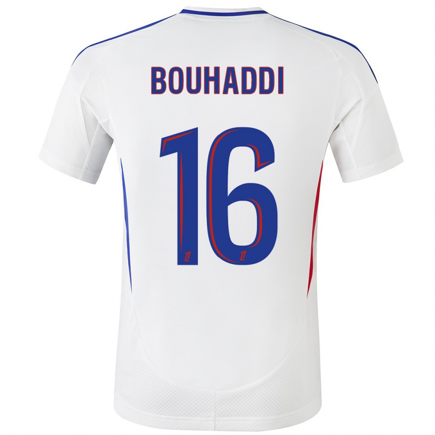 Niño Fútbol Camiseta Sarah Bouhaddi #16 Blanco Azul 1ª Equipación 2024/25