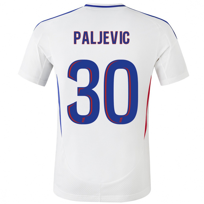 Niño Fútbol Camiseta Alyssia Paljevic #30 Blanco Azul 1ª Equipación 2024/25