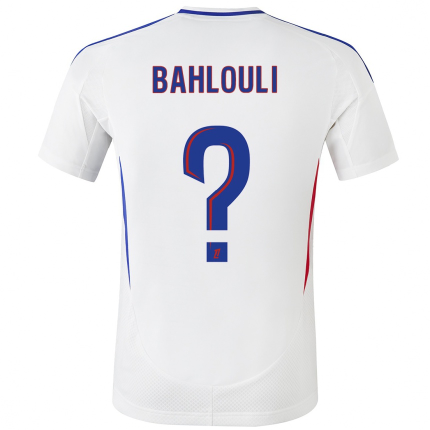 Niño Fútbol Camiseta Djibrail Bahlouli #0 Blanco Azul 1ª Equipación 2024/25