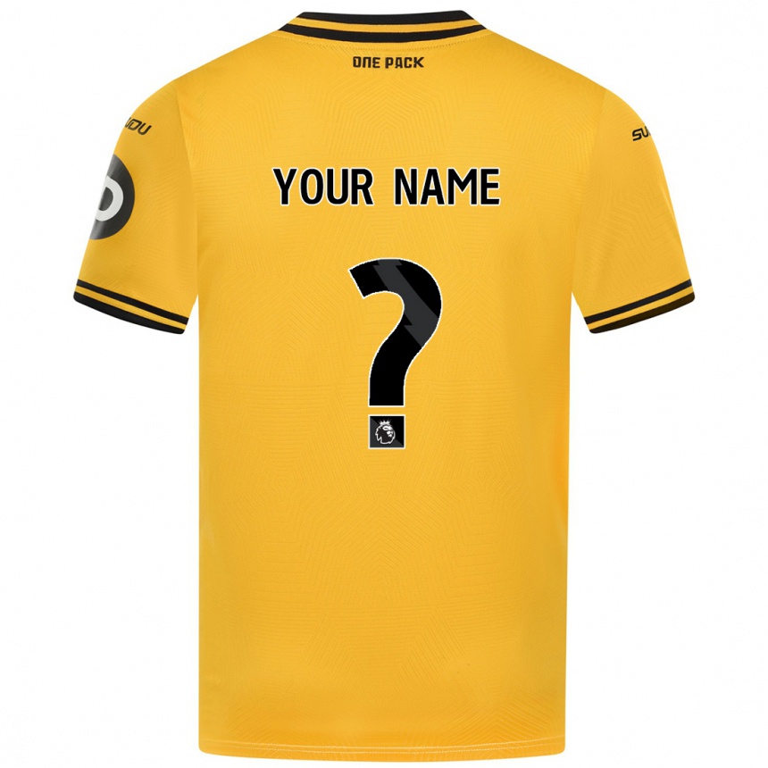 Niño Fútbol Camiseta Su Nombre #0 Amarillo 1ª Equipación 2024/25