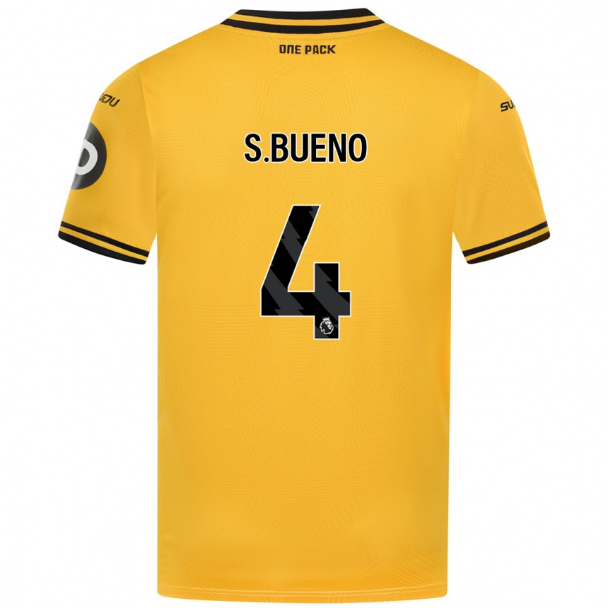 Niño Fútbol Camiseta Santiago Bueno #4 Amarillo 1ª Equipación 2024/25