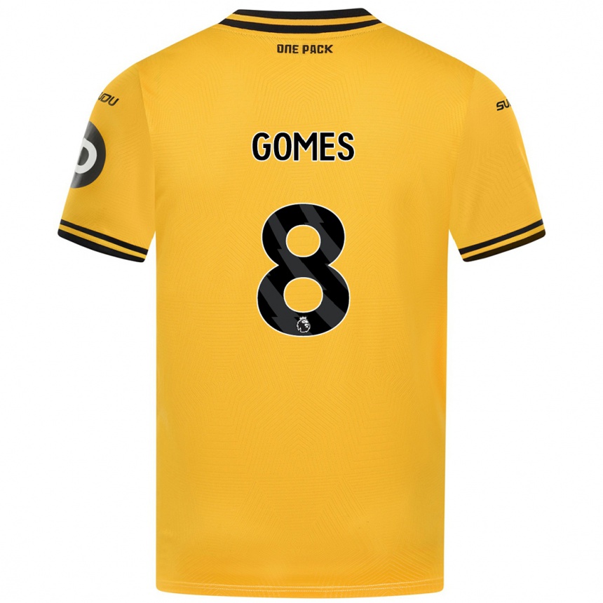 Niño Fútbol Camiseta João Gomes #8 Amarillo 1ª Equipación 2024/25