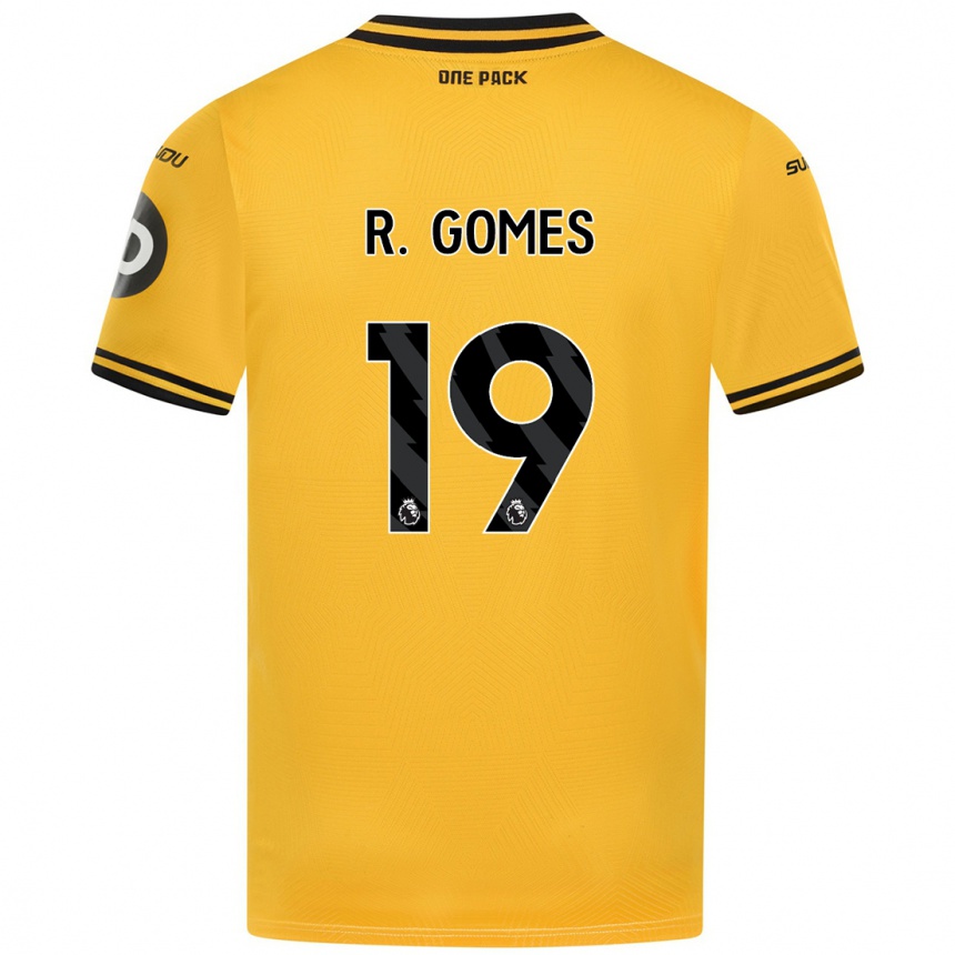 Niño Fútbol Camiseta Rodrigo Gomes #19 Amarillo 1ª Equipación 2024/25