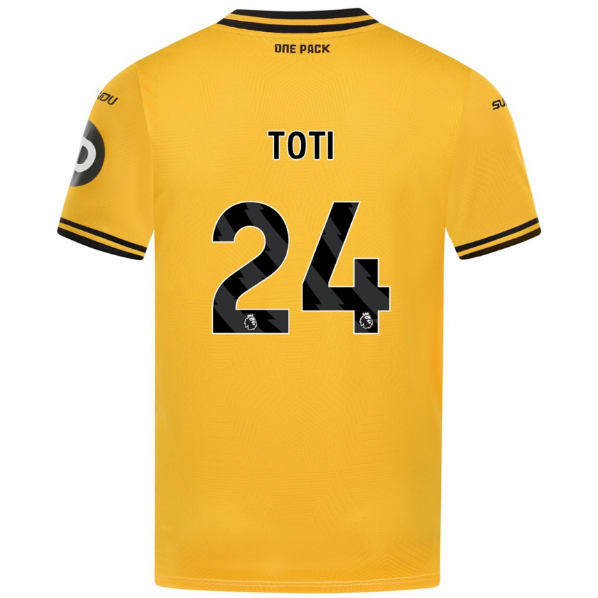 Niño Fútbol Camiseta Toti #24 Amarillo 1ª Equipación 2024/25