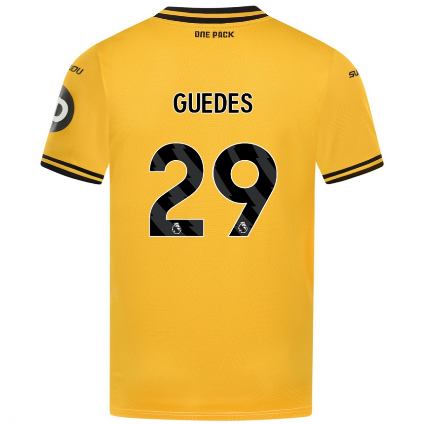 Niño Fútbol Camiseta Gonçalo Guedes #29 Amarillo 1ª Equipación 2024/25