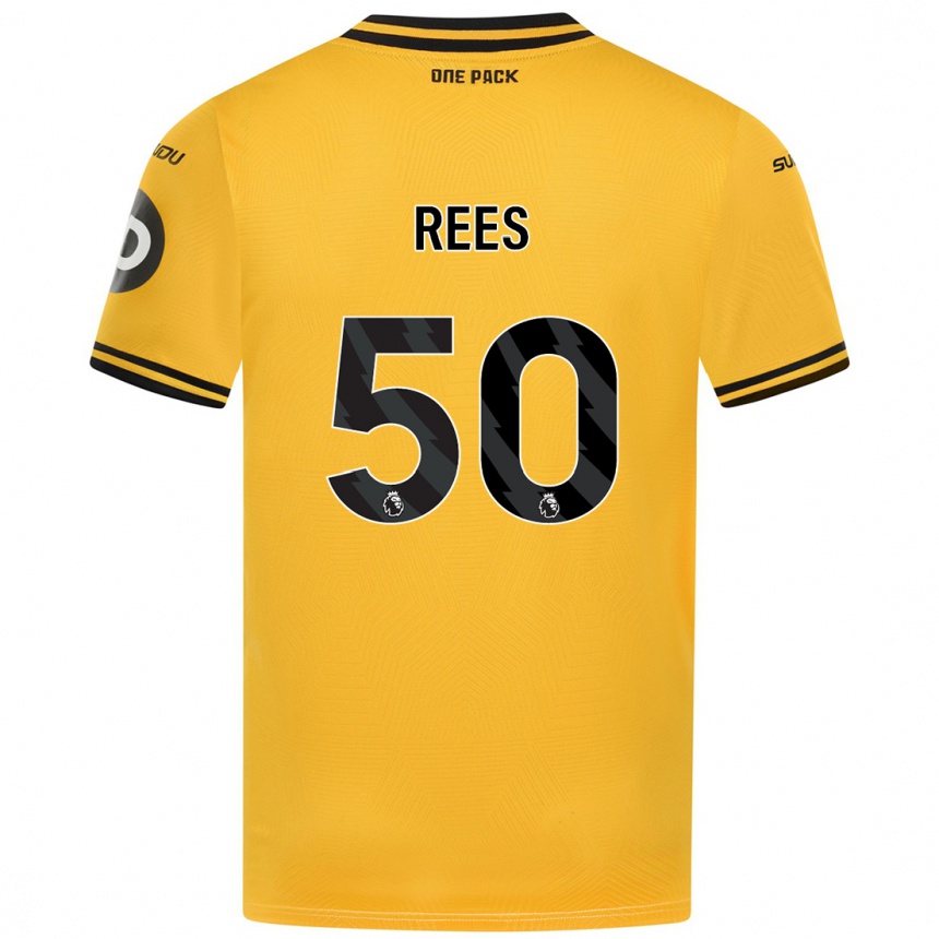 Niño Fútbol Camiseta Mason Rees #50 Amarillo 1ª Equipación 2024/25