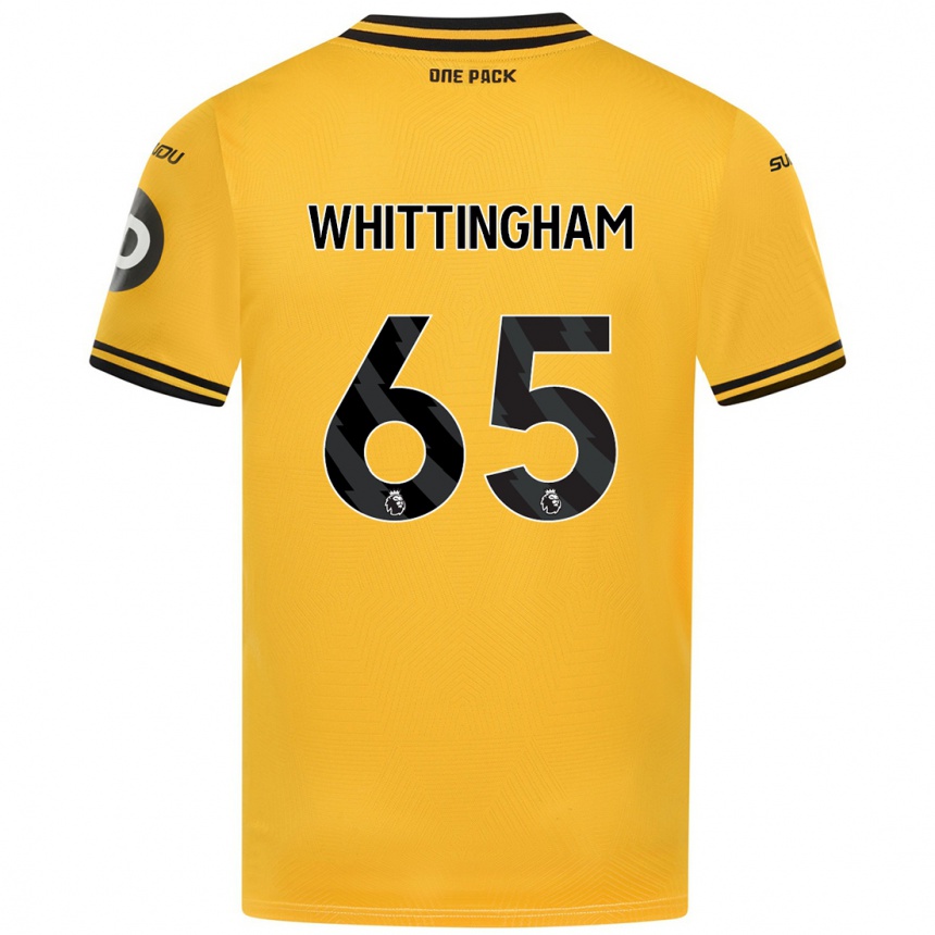 Niño Fútbol Camiseta Matthew Whittingham #65 Amarillo 1ª Equipación 2024/25