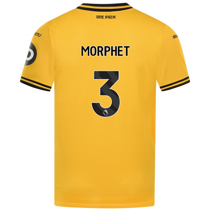 Niño Fútbol Camiseta Anna Morphet #3 Amarillo 1ª Equipación 2024/25