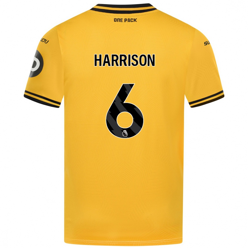 Niño Fútbol Camiseta Lexie Harrison #6 Amarillo 1ª Equipación 2024/25