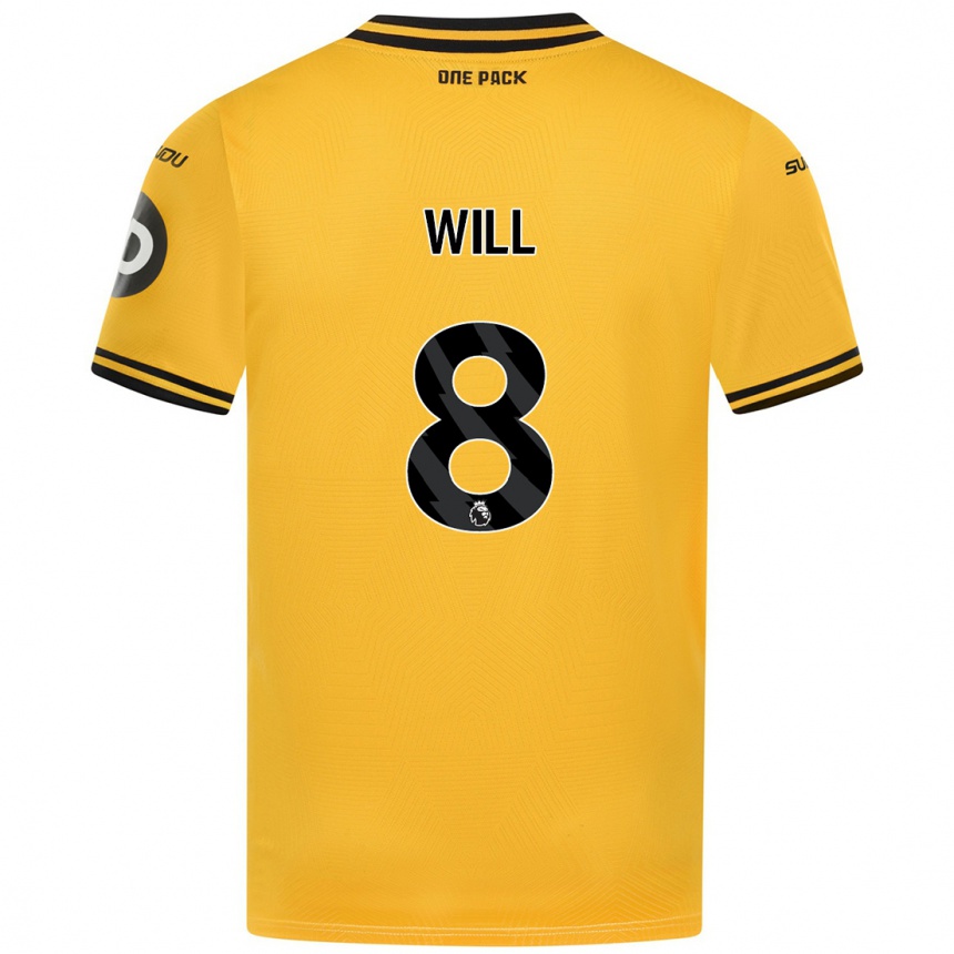 Niño Fútbol Camiseta Merrick Will #8 Amarillo 1ª Equipación 2024/25