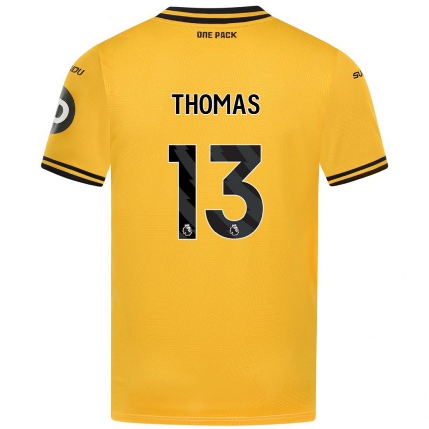 Niño Fútbol Camiseta Bec Thomas #13 Amarillo 1ª Equipación 2024/25