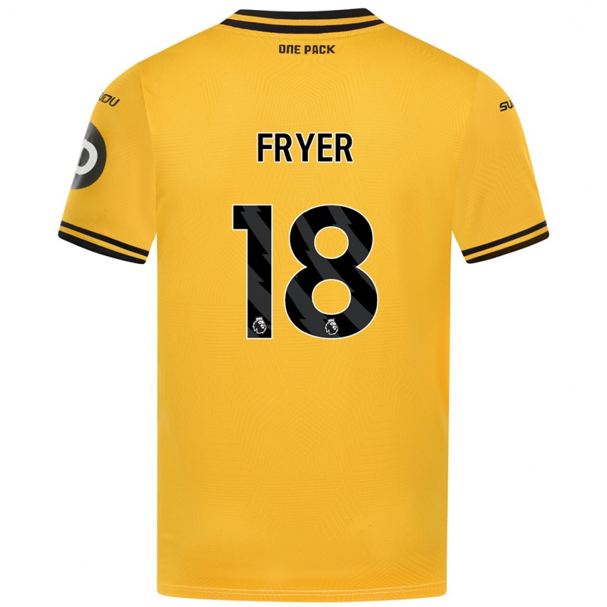 Niño Fútbol Camiseta Hannah Fryer #18 Amarillo 1ª Equipación 2024/25