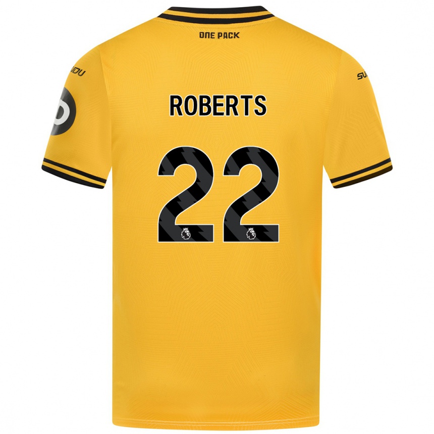 Niño Fútbol Camiseta Beth Roberts #22 Amarillo 1ª Equipación 2024/25