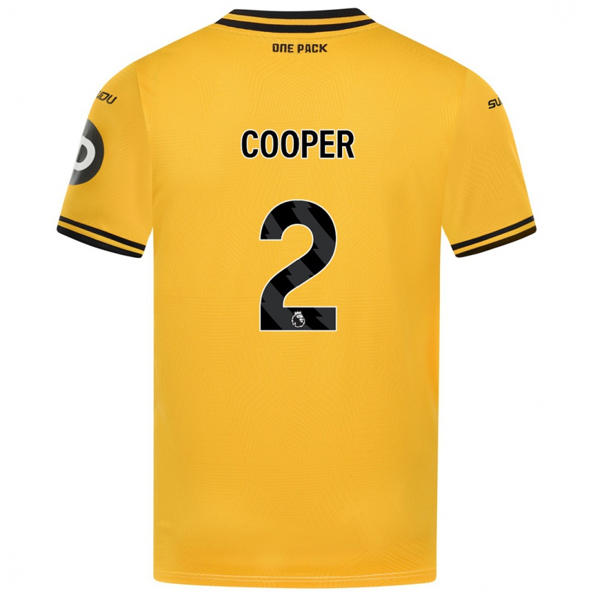 Niño Fútbol Camiseta Laura Cooper #2 Amarillo 1ª Equipación 2024/25