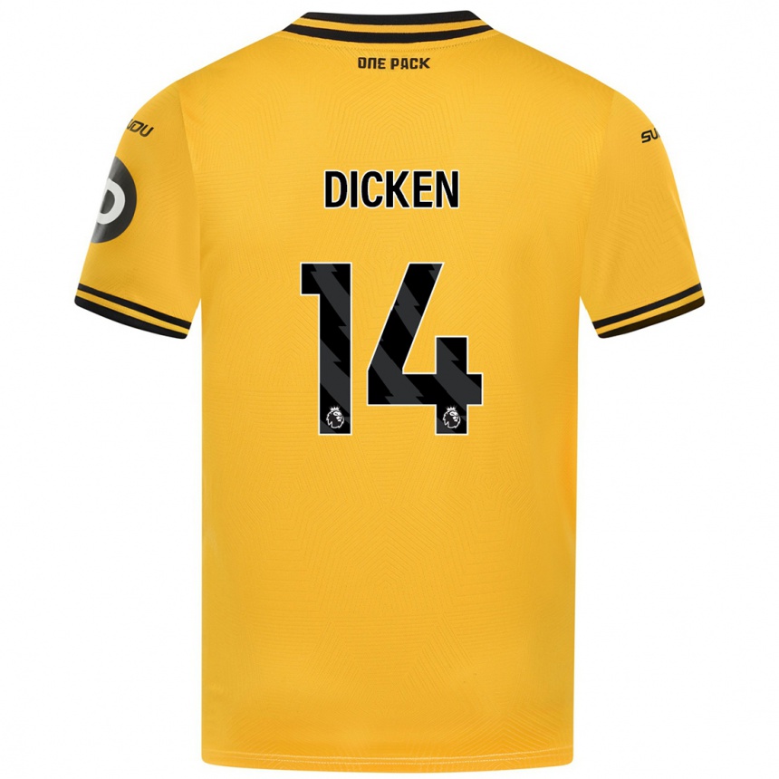 Niño Fútbol Camiseta Amy Dicken #14 Amarillo 1ª Equipación 2024/25