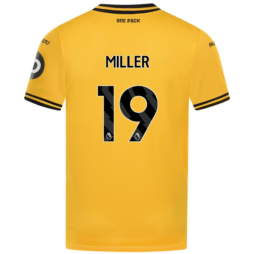 Niño Fútbol Camiseta Ali Miller #19 Amarillo 1ª Equipación 2024/25