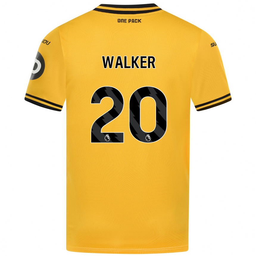 Niño Fútbol Camiseta Lowri Walker #20 Amarillo 1ª Equipación 2024/25