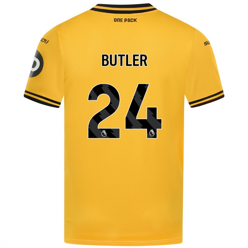 Niño Fútbol Camiseta Elli Butler #24 Amarillo 1ª Equipación 2024/25