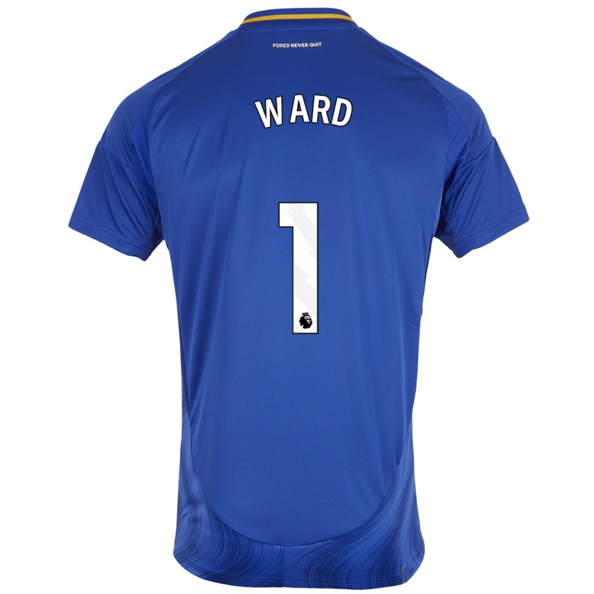 Niño Fútbol Camiseta Danny Ward #1 Azul Blanco 1ª Equipación 2024/25