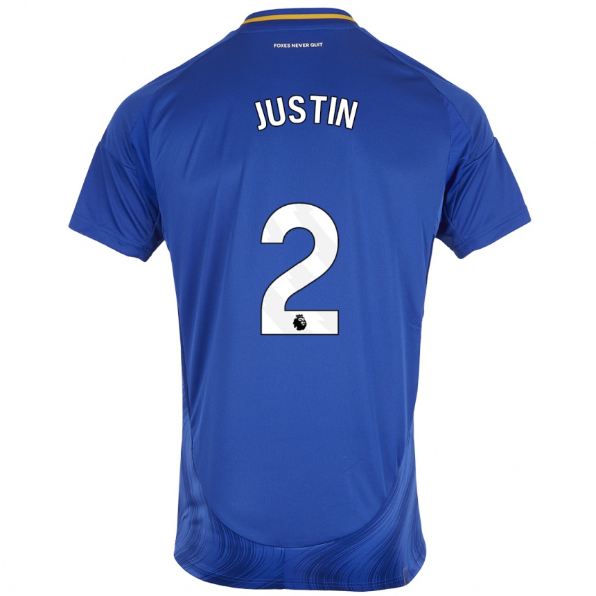 Niño Fútbol Camiseta James Justin #2 Azul Blanco 1ª Equipación 2024/25