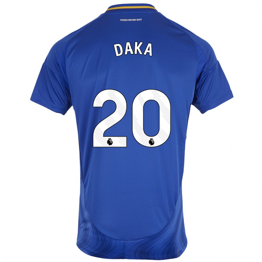 Niño Fútbol Camiseta Patson Daka #20 Azul Blanco 1ª Equipación 2024/25