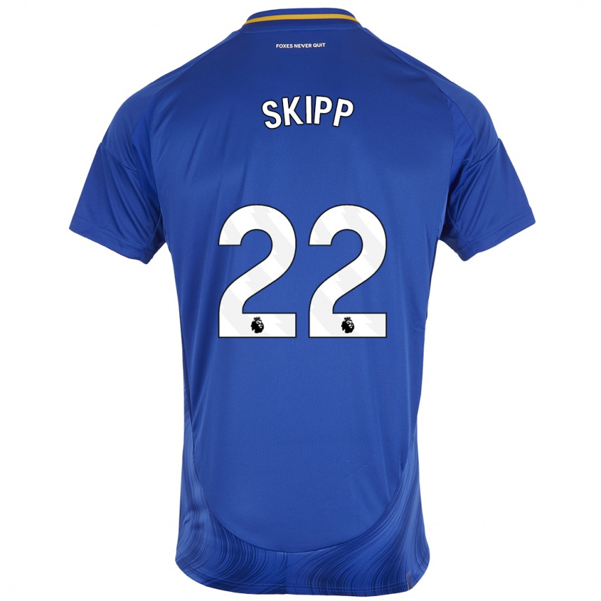 Niño Fútbol Camiseta Oliver Skipp #22 Azul Blanco 1ª Equipación 2024/25