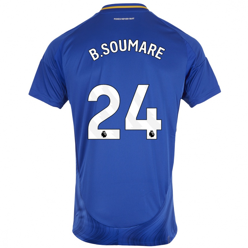 Niño Fútbol Camiseta Boubakary Soumaré #24 Azul Blanco 1ª Equipación 2024/25