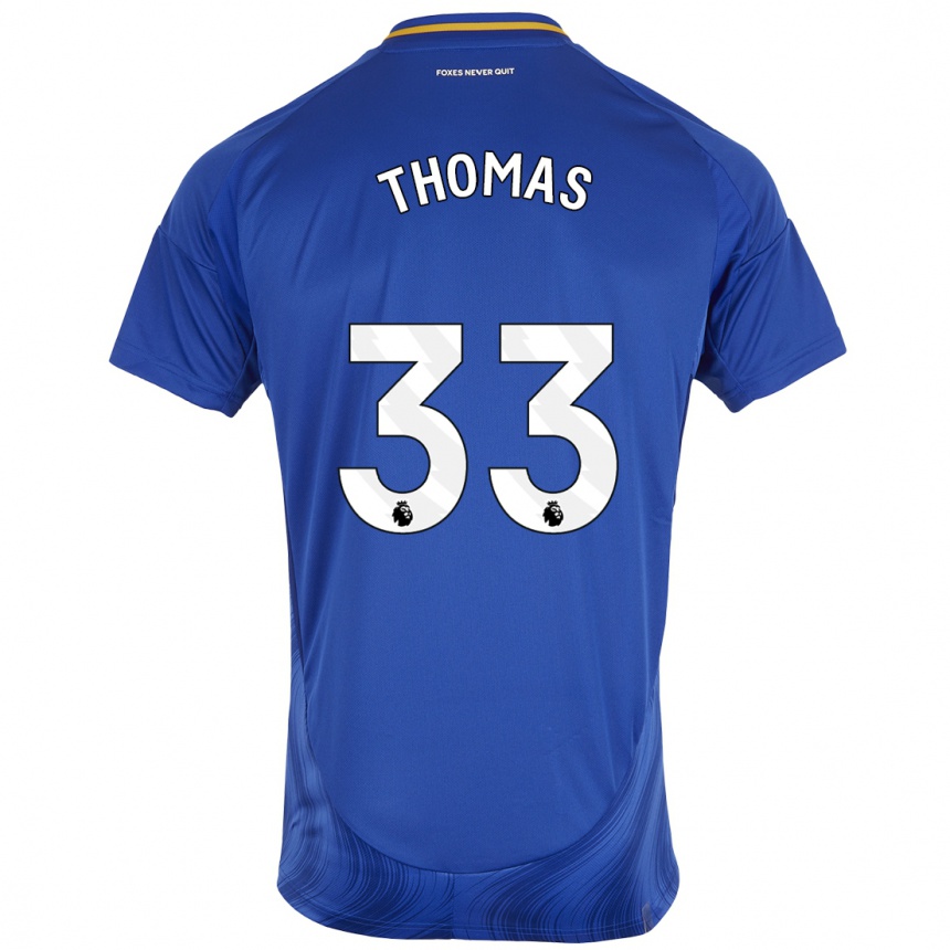 Niño Fútbol Camiseta Luke Thomas #33 Azul Blanco 1ª Equipación 2024/25