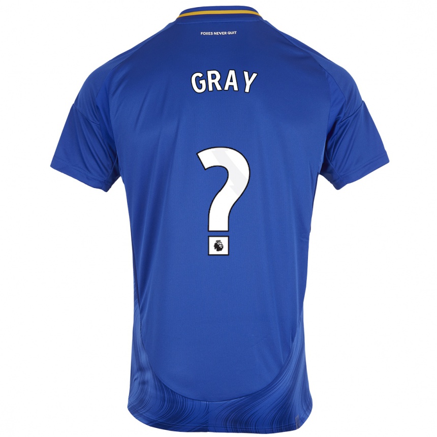 Niño Fútbol Camiseta Kevon Gray #0 Azul Blanco 1ª Equipación 2024/25