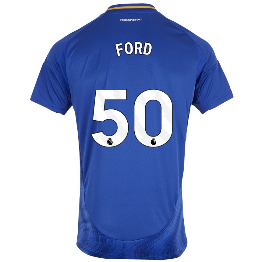 Niño Fútbol Camiseta Harvey Godsmark-Ford #50 Azul Blanco 1ª Equipación 2024/25