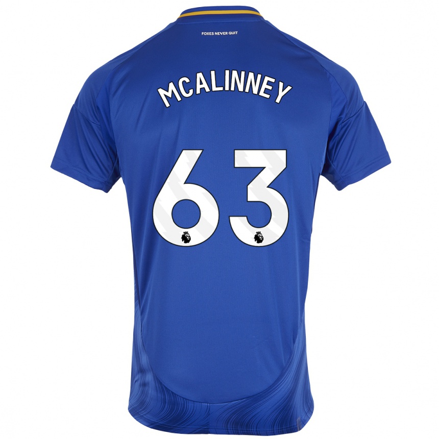 Niño Fútbol Camiseta Liam Mcalinney #63 Azul Blanco 1ª Equipación 2024/25