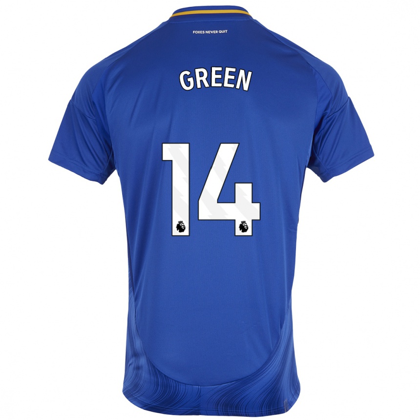 Niño Fútbol Camiseta Josie Green #14 Azul Blanco 1ª Equipación 2024/25