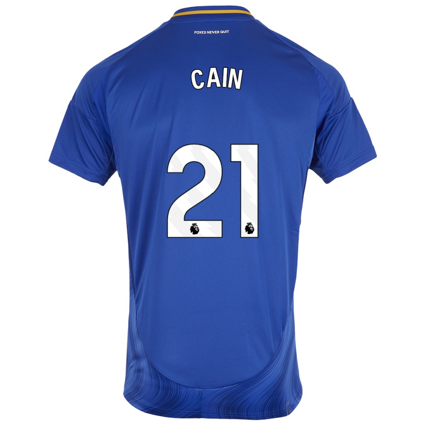 Niño Fútbol Camiseta Hannah Cain #21 Azul Blanco 1ª Equipación 2024/25