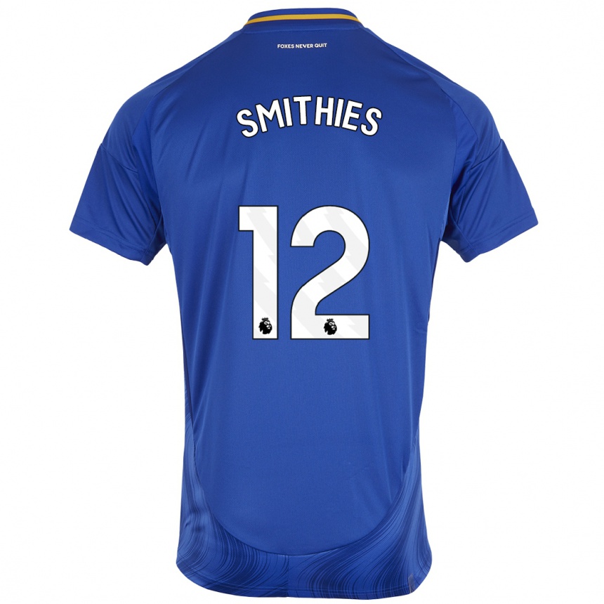 Niño Fútbol Camiseta Alex Smithies #12 Azul Blanco 1ª Equipación 2024/25