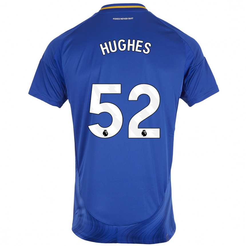 Niño Fútbol Camiseta Iestyn Hughes #52 Azul Blanco 1ª Equipación 2024/25