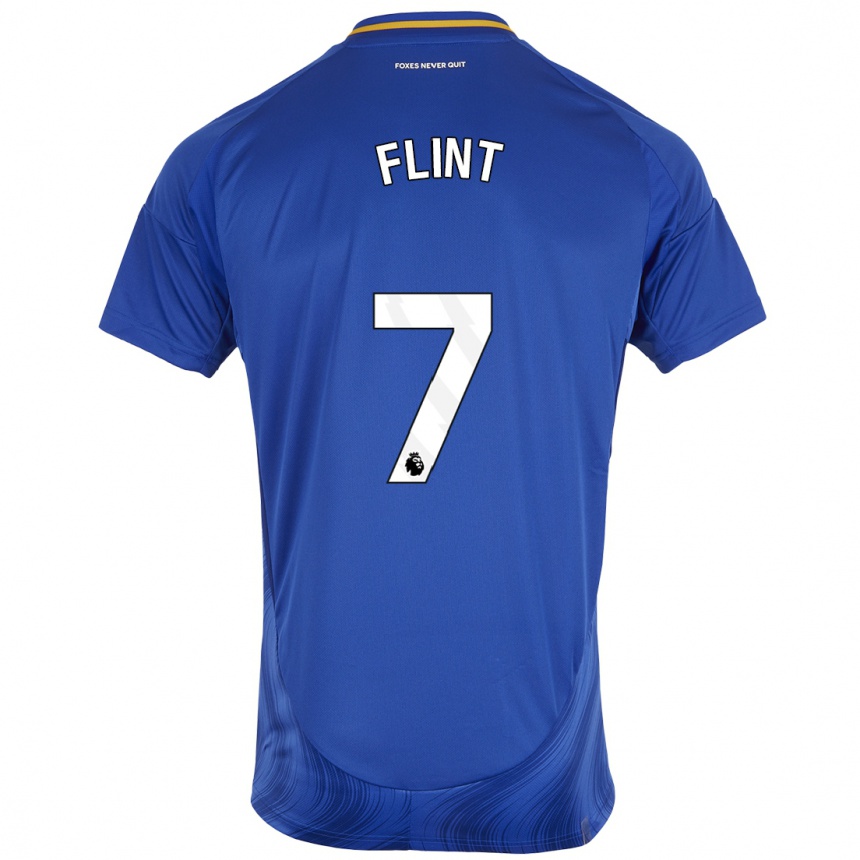 Niño Fútbol Camiseta Natasha Flint #7 Azul Blanco 1ª Equipación 2024/25