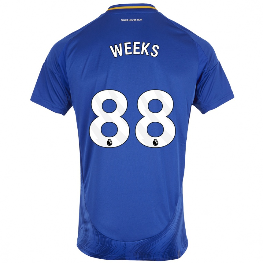 Niño Fútbol Camiseta Tyler Weeks #88 Azul Blanco 1ª Equipación 2024/25