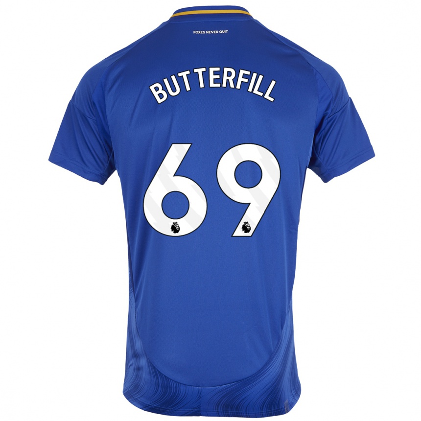 Niño Fútbol Camiseta Jack Butterfill #69 Azul Blanco 1ª Equipación 2024/25