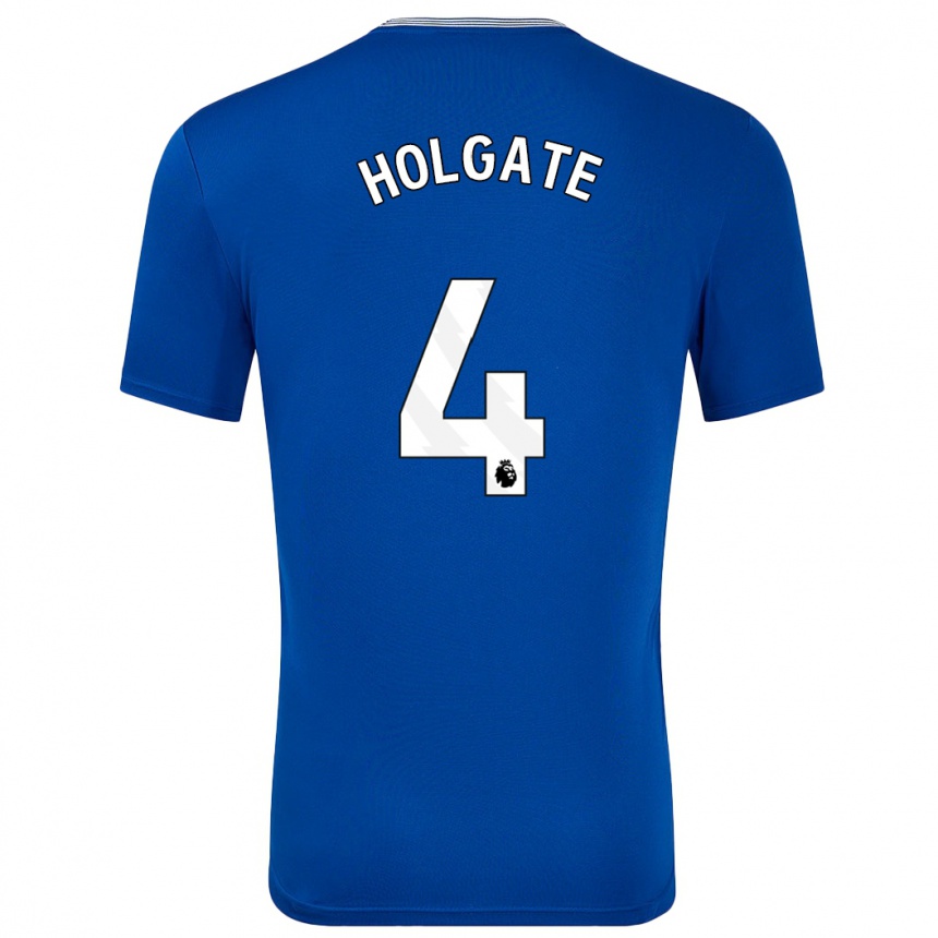 Niño Fútbol Camiseta Mason Holgate #4 Azul Con 1ª Equipación 2024/25