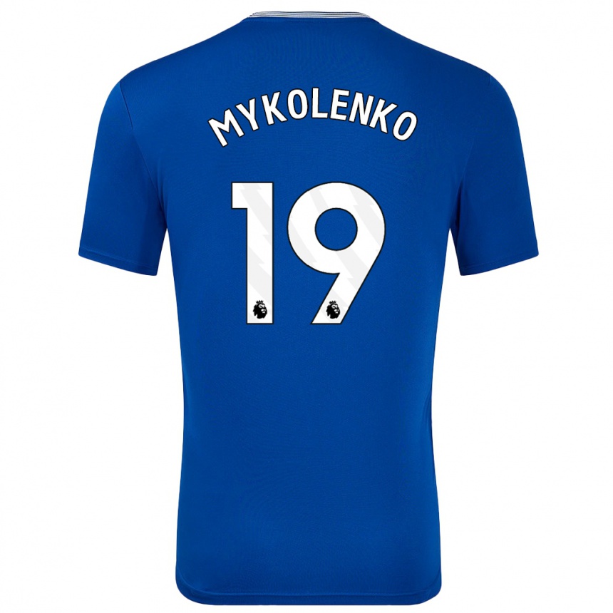 Niño Fútbol Camiseta Vitaliy Mykolenko #19 Azul Con 1ª Equipación 2024/25