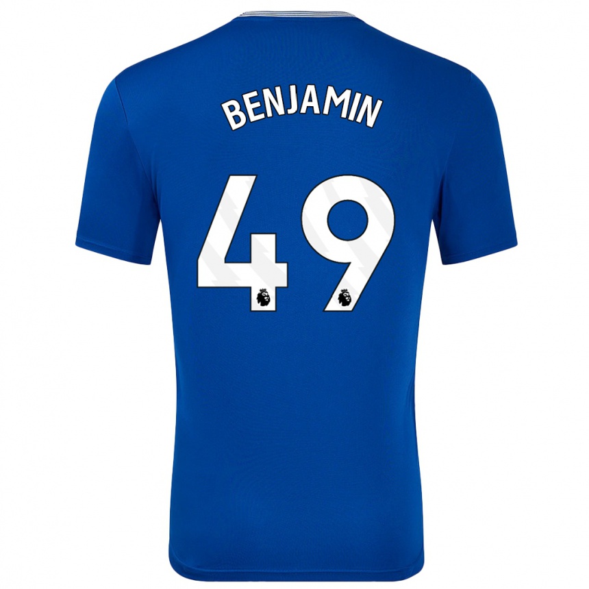 Niño Fútbol Camiseta Omari Benjamin #49 Azul Con 1ª Equipación 2024/25