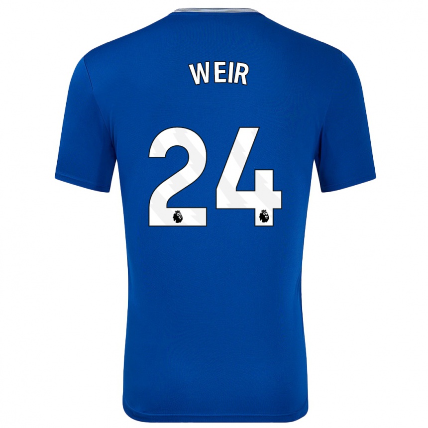 Niño Fútbol Camiseta Kenzie Weir #24 Azul Con 1ª Equipación 2024/25