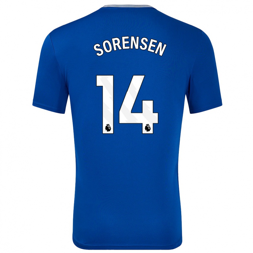 Niño Fútbol Camiseta Nicoline Sorensen #14 Azul Con 1ª Equipación 2024/25