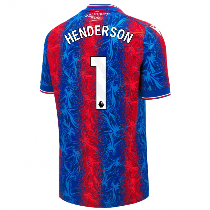 Niño Fútbol Camiseta Dean Henderson #1 Rayas Rojas Y Azules 1ª Equipación 2024/25